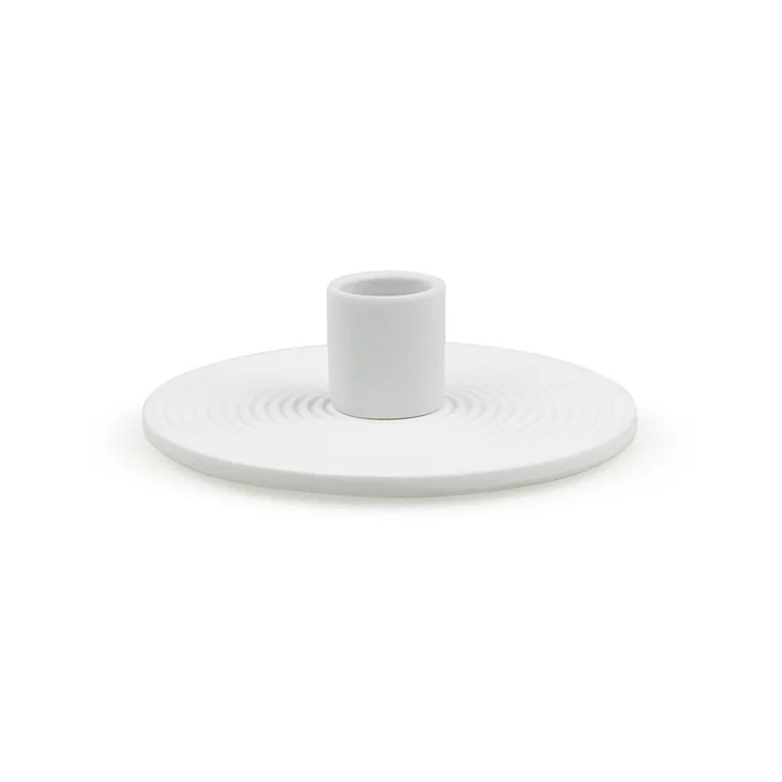 Nuuck - Ceramic candle holder Ø 12 x H 3.5 cm, light gray