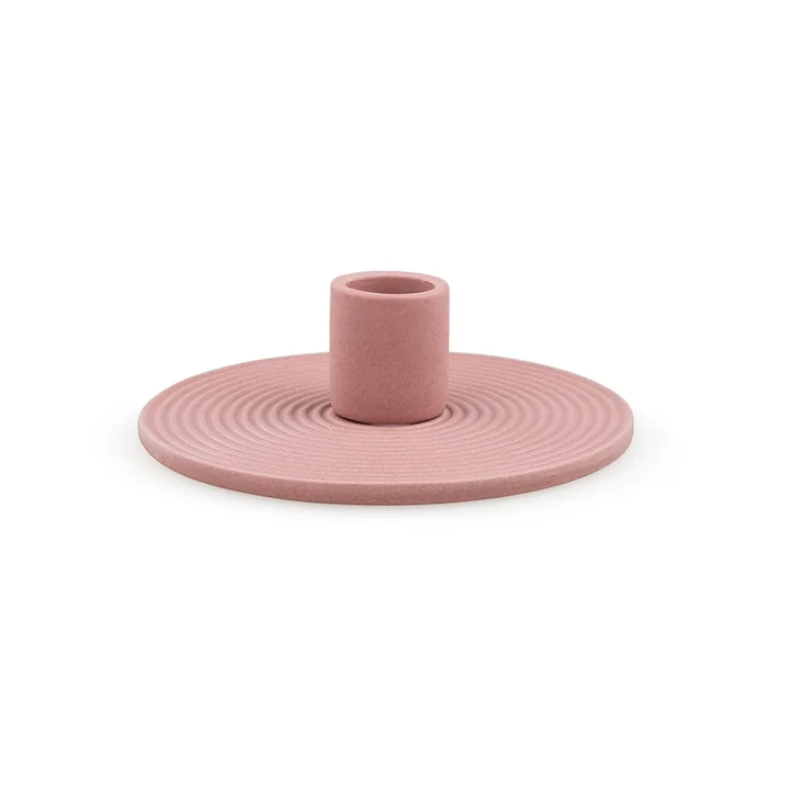 Nuuck - Ceramic candle holder Ø 12 x H 3.5 cm, ochre red