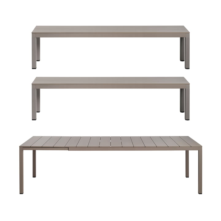 Aluminum table and benches set