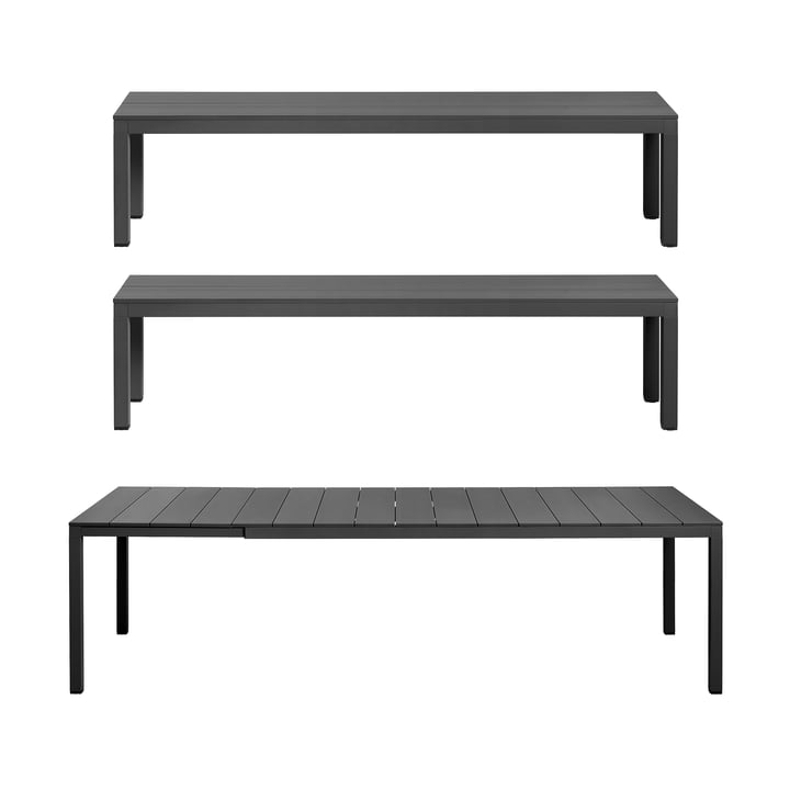 Aluminum table and benches set
