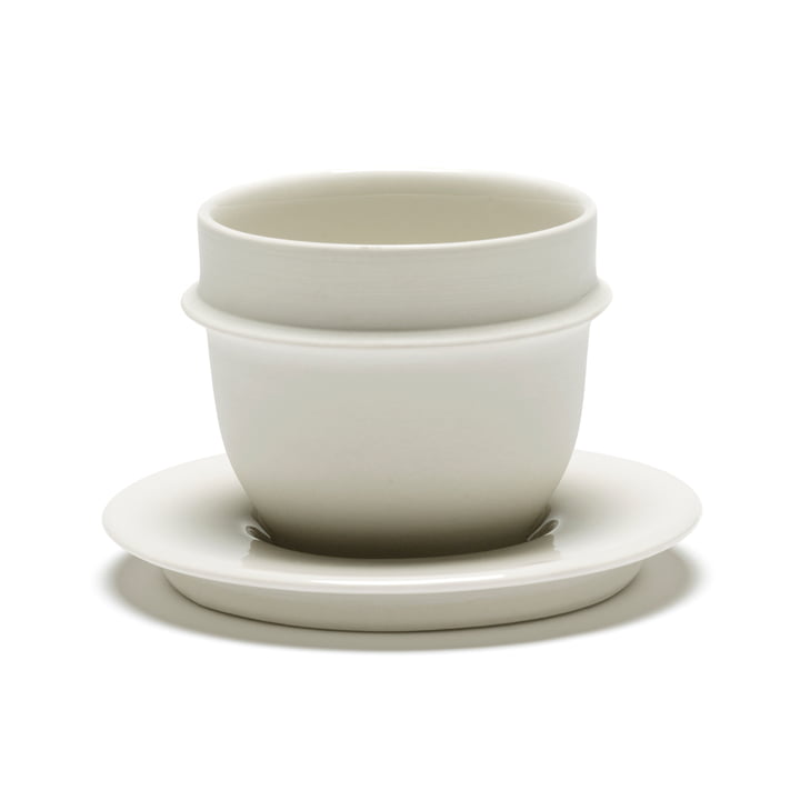 Dune Espresso cup by Kelly Wearstler, alabaster / white, saucer by Serax