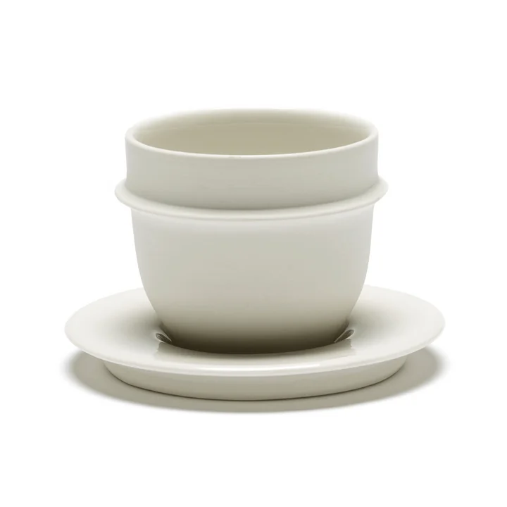 Dune Espresso cup by Kelly Wearstler, alabaster / white, saucer by Serax