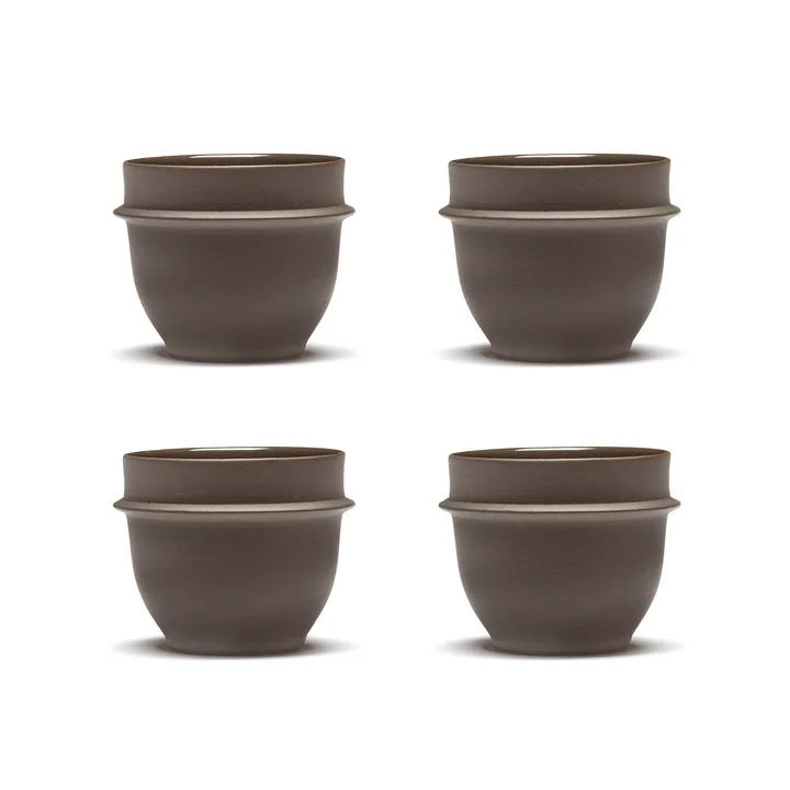 Dune Espresso cup by Kelly Wearstler, Slate / brown (set of 4) by Serax