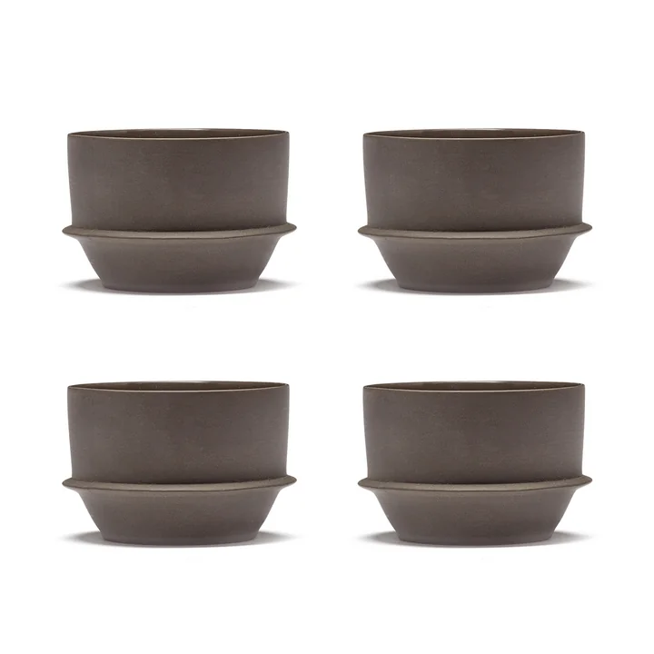 Serax - Dune coffee cup by Kelly Wearstler, Slate / brown (set of 4)