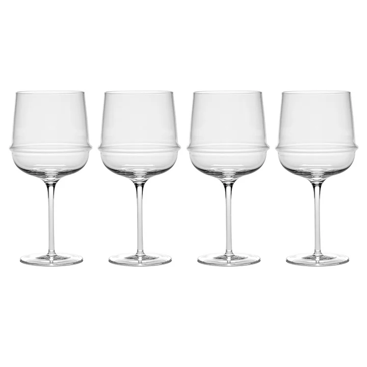 Dune Red wine glass by Kelly Wearstler, clear (set of 4) by Serax