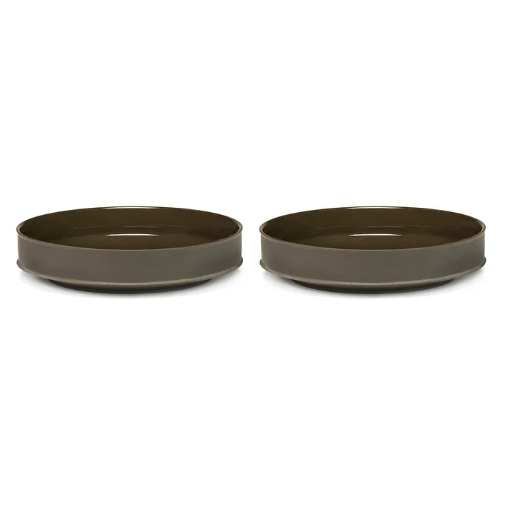Dune Bowl by Kelly Wearstler, Ø 21 cm, Slate / brown (set of 2) by Serax