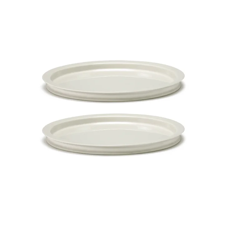 Dune Plate by Kelly Wearstler, Ø 23 cm, alabaster / white (set of 2) by Serax