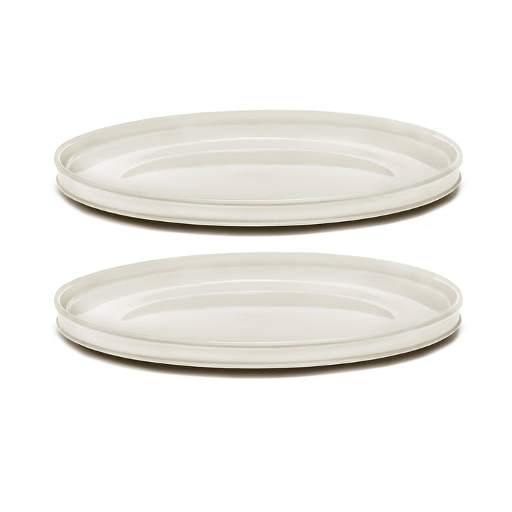 Dune Plate by Kelly Wearstler, Ø 28 cm, alabaster / white (set of 2) by Serax