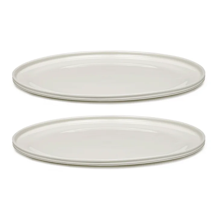 Dune Plate by Kelly Wearstler, Ø 33 cm, alabaster / white (set of 2) from Serax