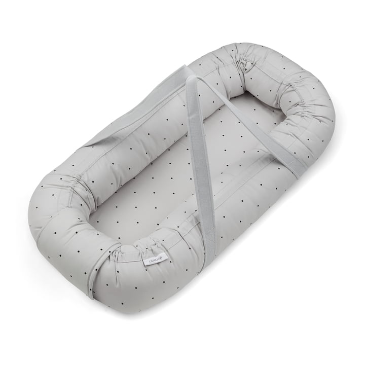 LIEWOOD - Gro baby nest / carrier, classic dotted, dumbo grey