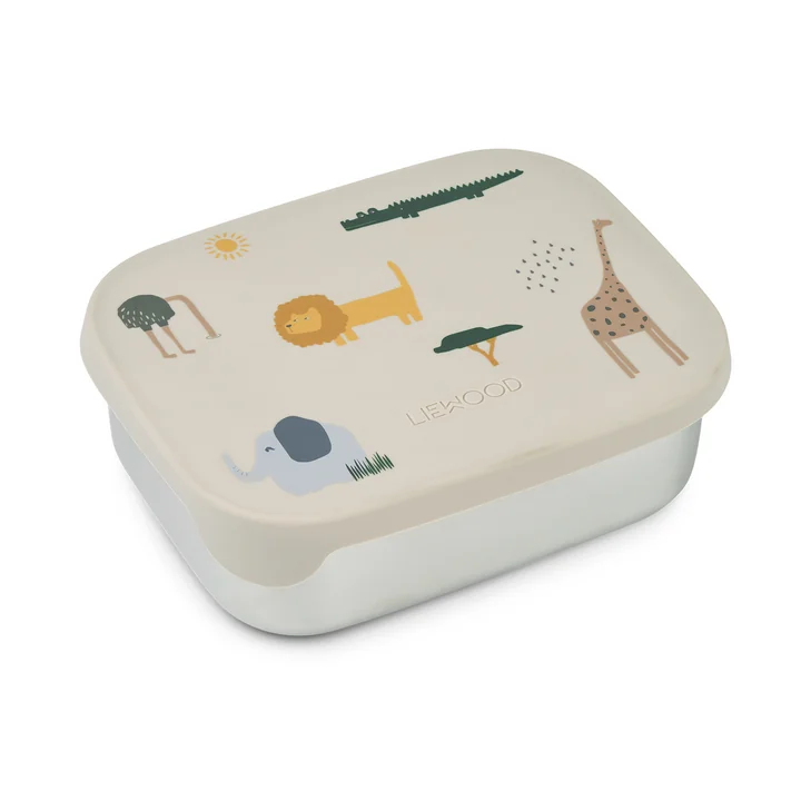 Arthur lunch box with lid, safari, sandy mix by LIEWOOD