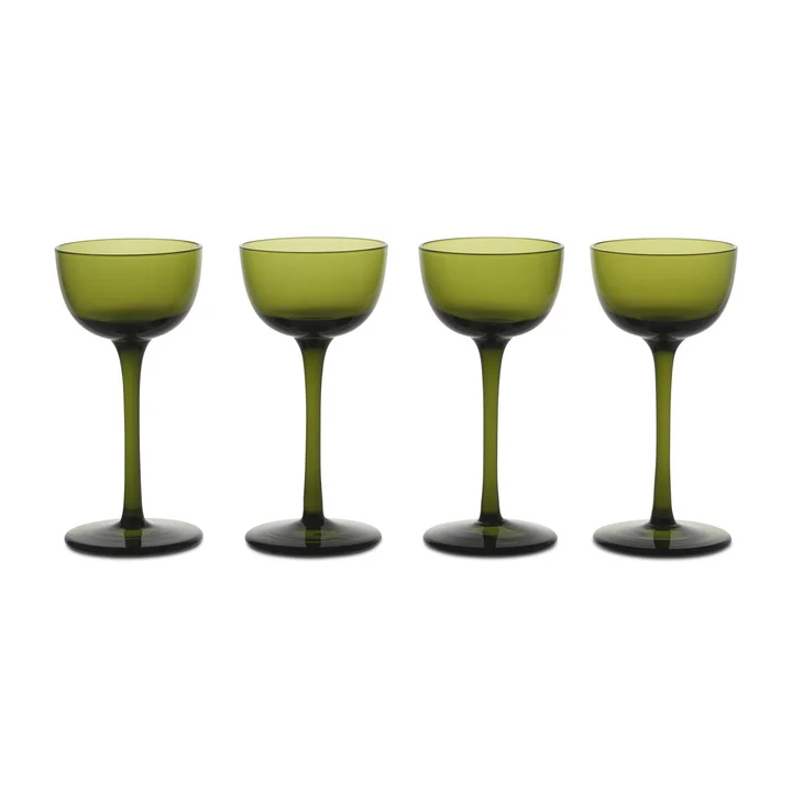 Ferm Living - Host Liqueur glass, moss green (set of 4)