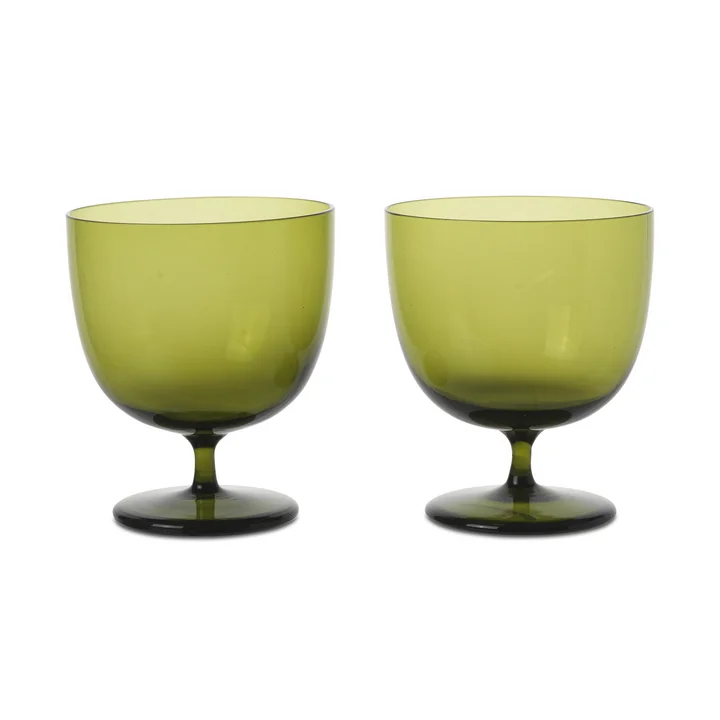 Ferm Living - Host Water glass, moss green (set of 2)