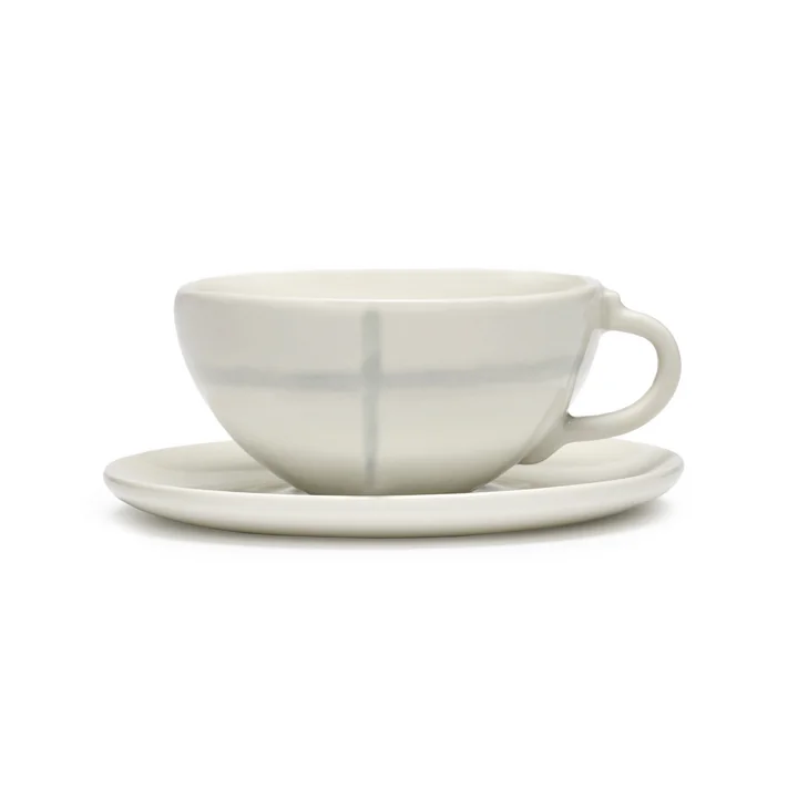 Zuma Espresso cup by Kelly Wearstler, Salt / white with saucer by Serax
