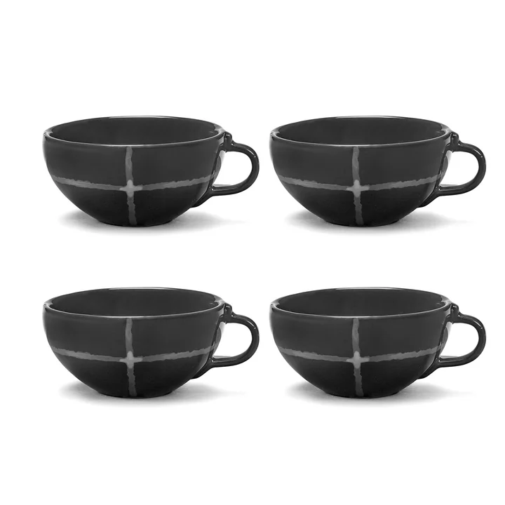 Zuma Coffee cup by Kelly Wearstler, Pacific / gray (set of 4) by Serax
