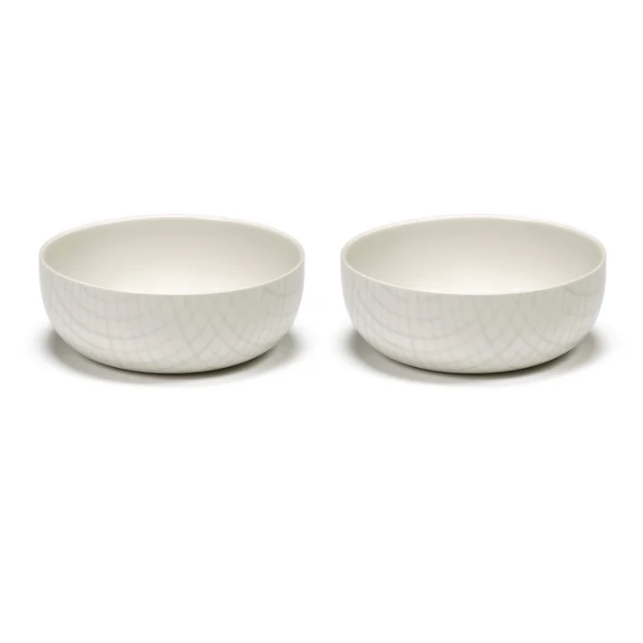 Zuma Bowl by Kelly Wearstler, Ø 19.5 cm, Salt / white (set of 2) by Serax