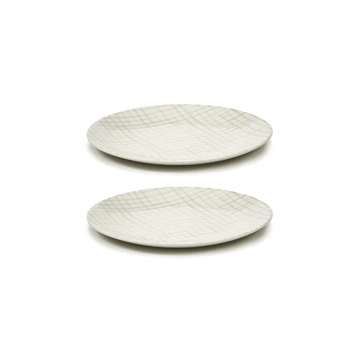 Zuma Plate by Kelly Wearstler, Ø 18 cm, Salt / white (set of 2) by Serax