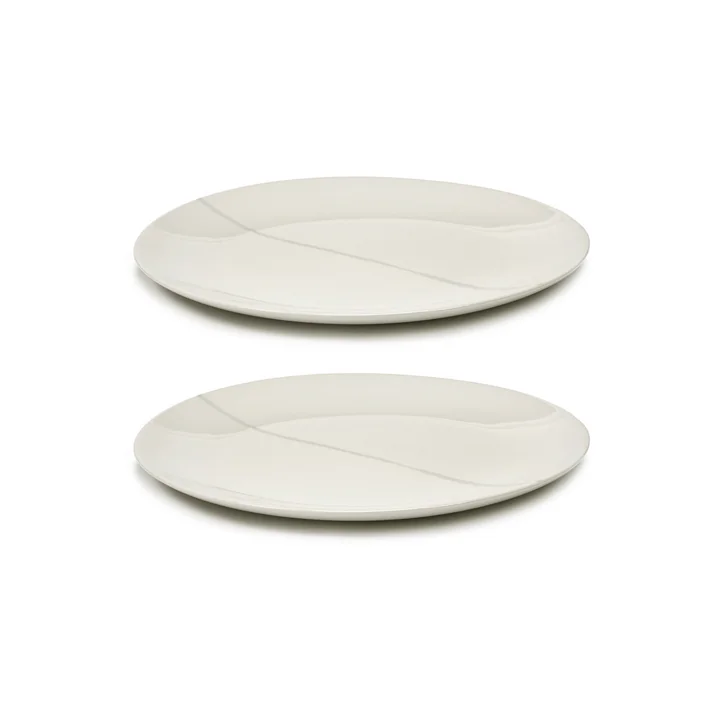 Zuma Plate by Kelly Wearstler, Ø 23 cm, Salt / white (set of 2) by Serax