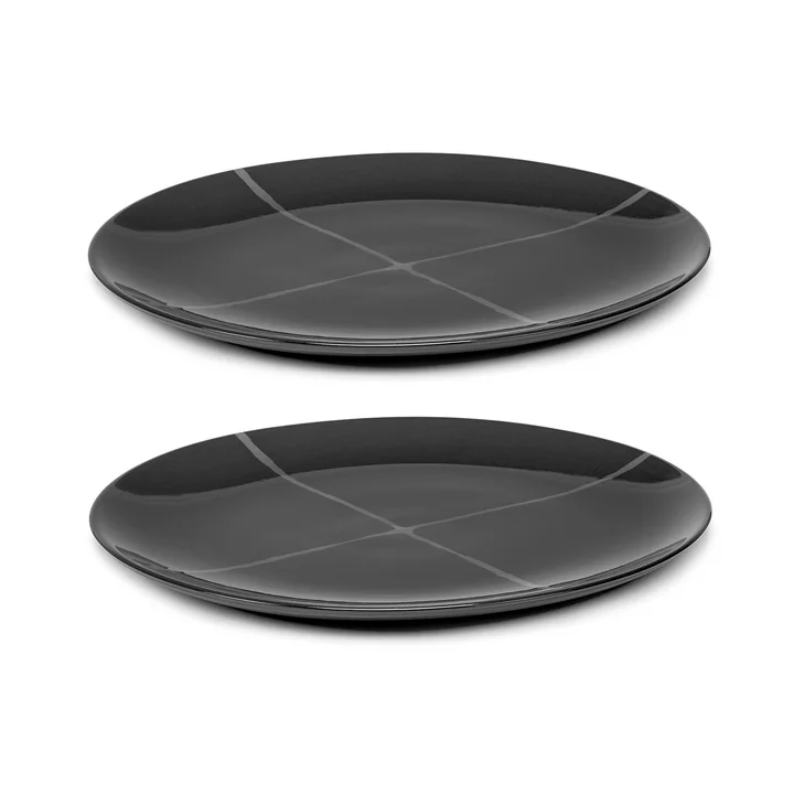 Zuma Plate by Kelly Wearstler, Ø 28 cm, Pacific / gray (set of 2) by Serax