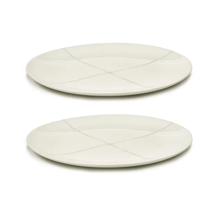 Zuma Plate by Kelly Wearstler, Ø 28 cm, Salt / white (set of 2) by Serax