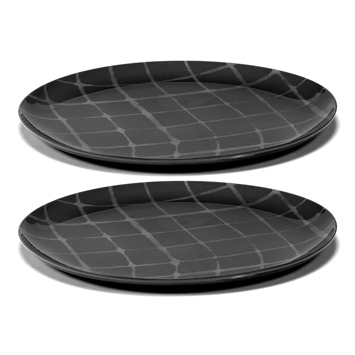 Zuma Plate by Kelly Wearstler, Ø 33 cm, Pacific / gray (set of 2) by Serax