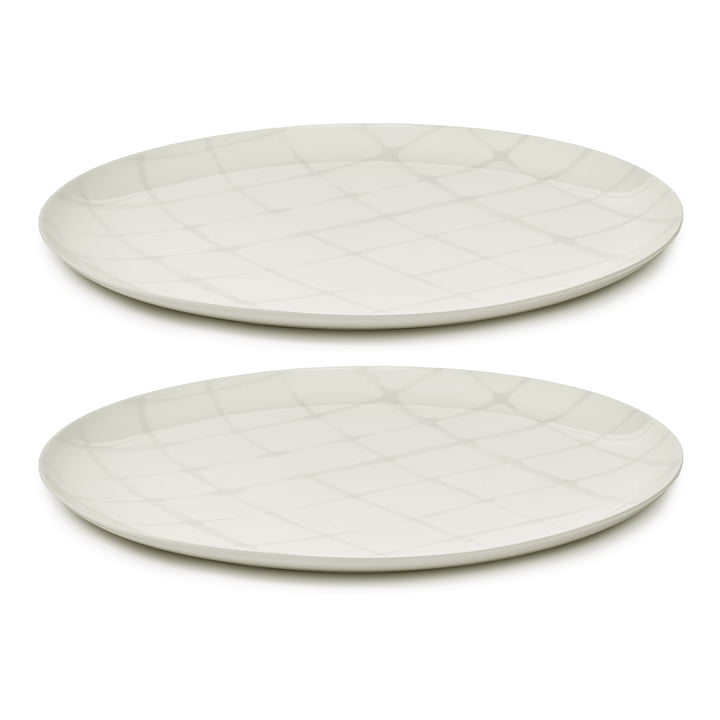 Zuma Plate by Kelly Wearstler, Ø 33 cm, Salt / white (set of 2) by Serax