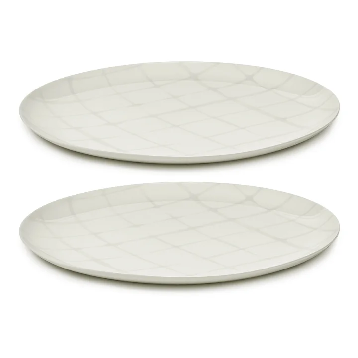 Zuma Plate by Kelly Wearstler, Ø 33 cm, Salt / white (set of 2) by Serax