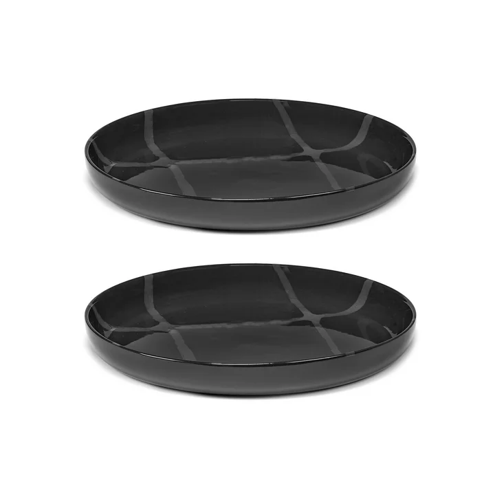 Zuma deep plate by Kelly Wearstler, Ø 25.5 cm, Pacific / gray (set of 2) by Serax