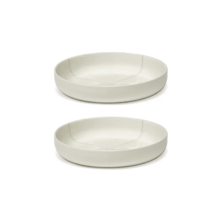 Zuma deep plate by Kelly Wearstler, Ø 20.5 cm, Salt / white (set of 2) by Serax