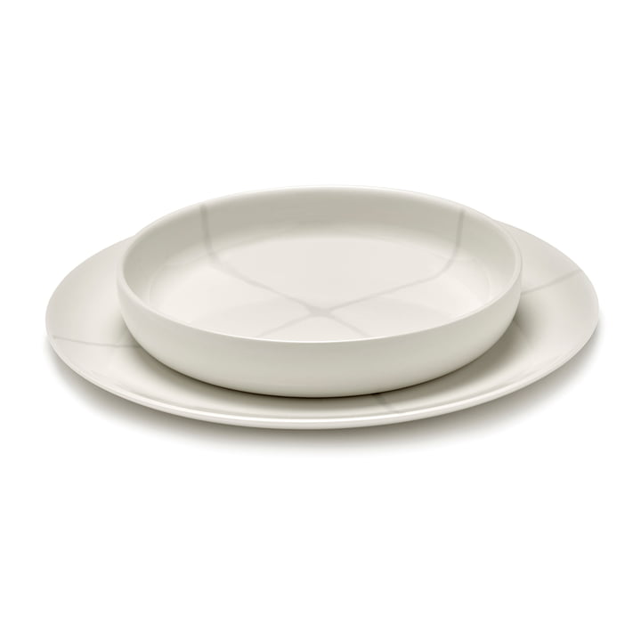 Zuma deep plate by Kelly Wearstler, Ø 20.5 cm, Salt / white by Serax