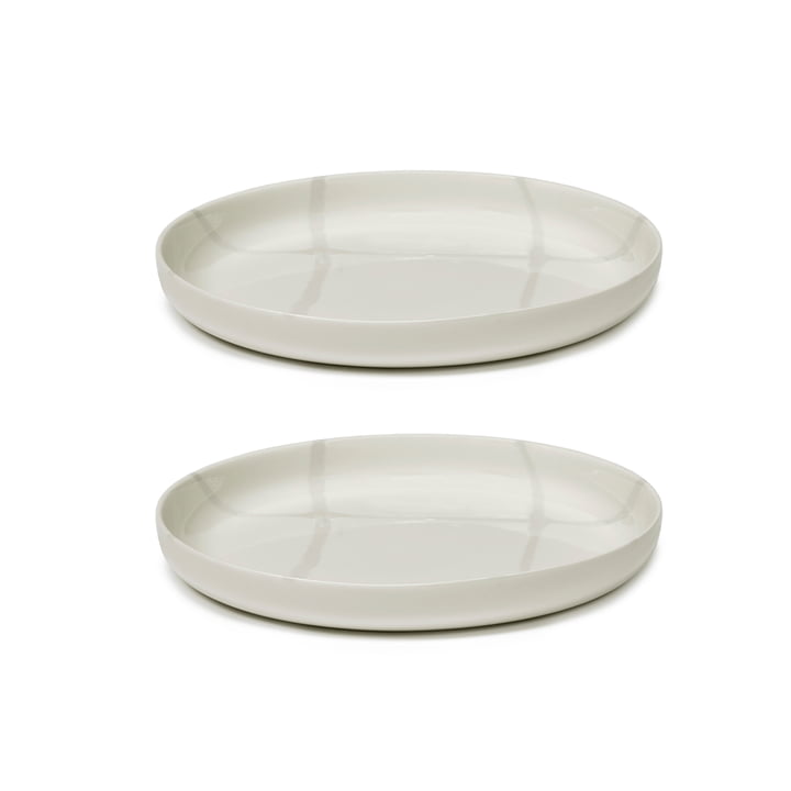Zuma deep plate by Kelly Wearstler, Ø 25.5 cm, Salt / white (set of 2) by Serax