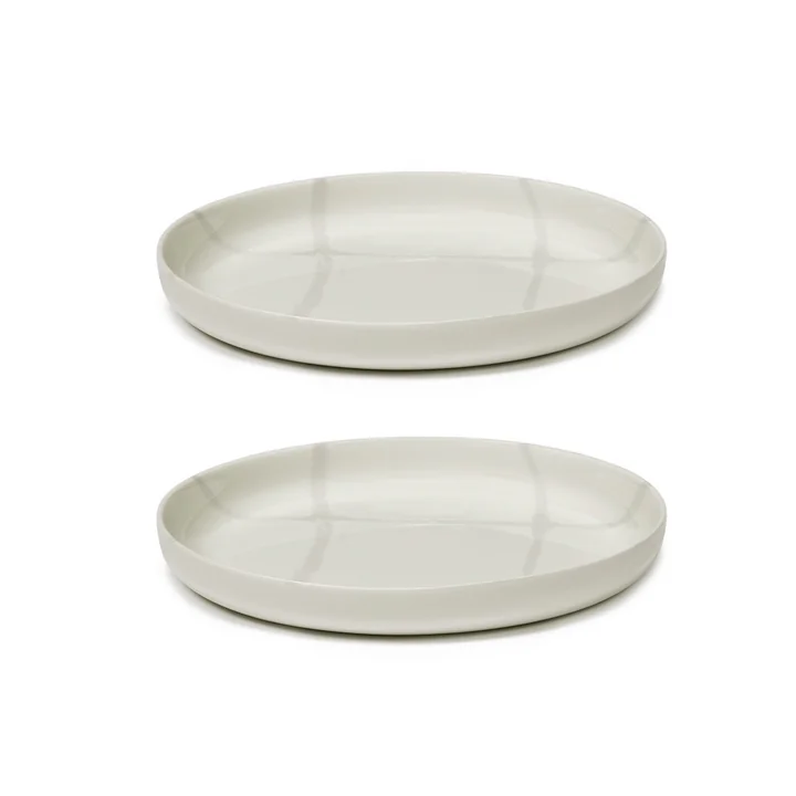 Zuma deep plate by Kelly Wearstler, Ø 25.5 cm, Salt / white (set of 2) by Serax