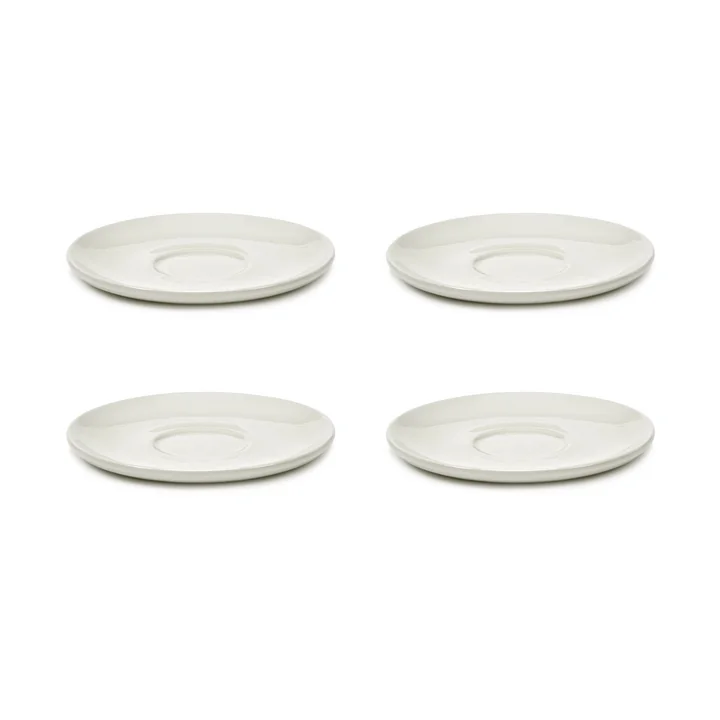 Zuma Saucer for espresso cup by Kelly Wearstler, Ø 10.5 cm, Salt / white (set of 4) by Serax