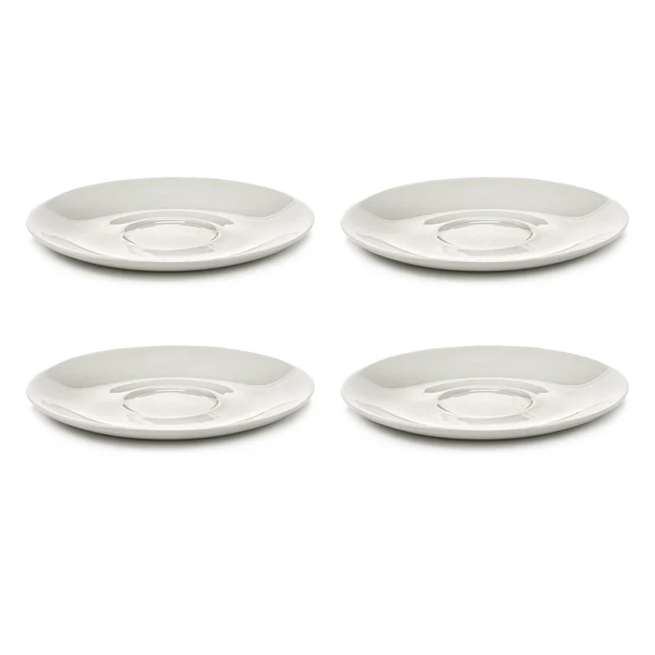 Zuma Saucer for coffee cup by Kelly Wearstler, Ø 14 cm, Salt / white (set of 4) by Serax