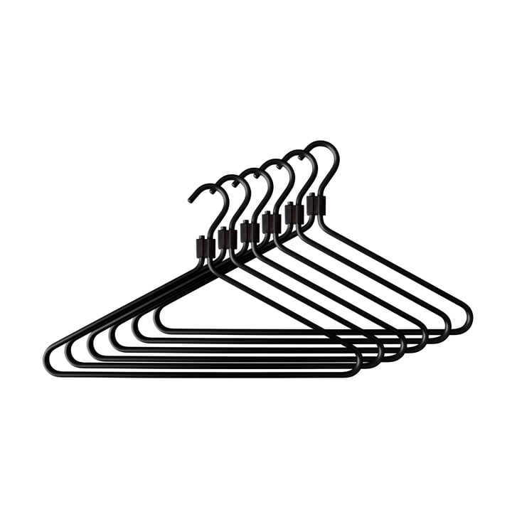 Coat hanger, black / clip black (set of 6) from Radius Design