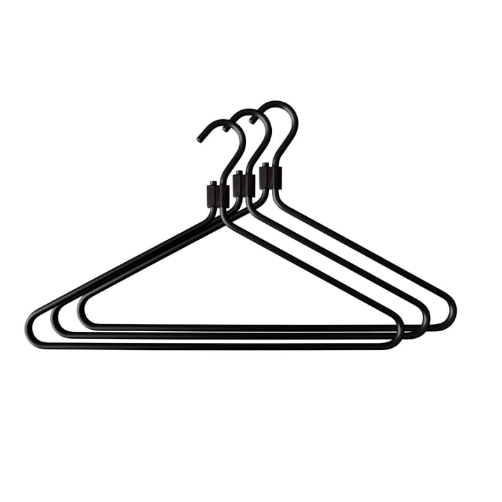 Coat hanger, black / clip black (set of 3) from Radius Design