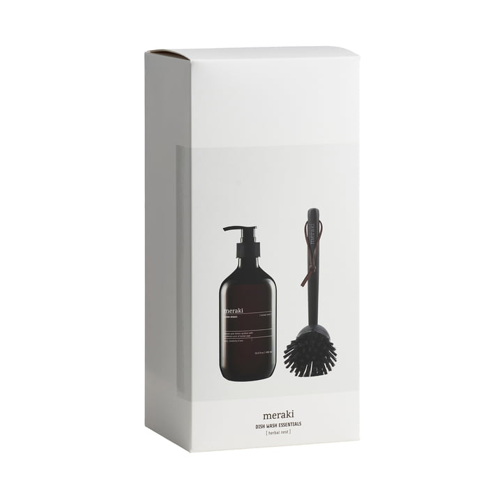 Meraki - Gift box, Herbal Nest washing-up liquid & Washing-up brush, 490 ml (set of 2)