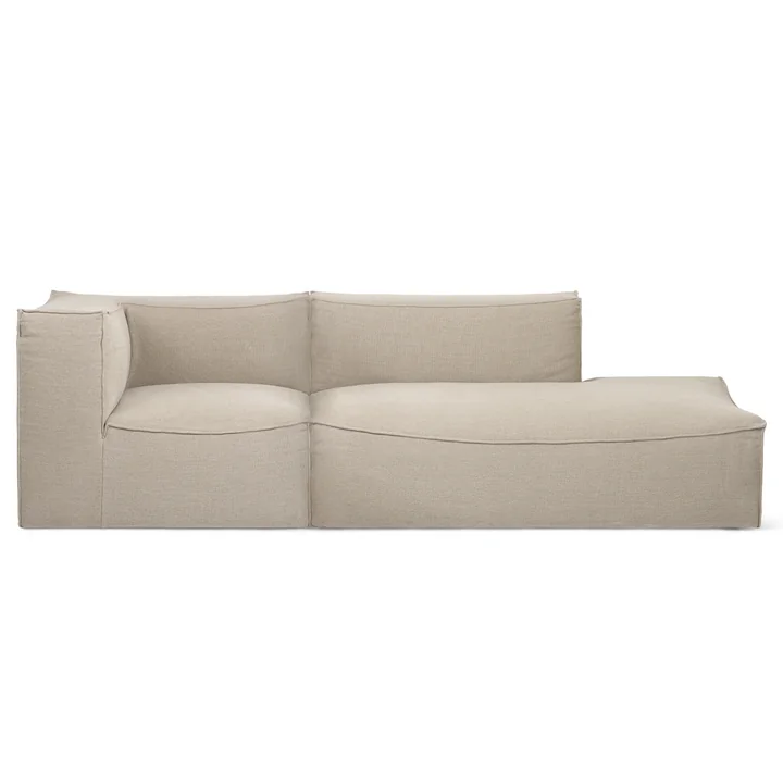 Ferm Living - Catena Modular, 3 seater Sofa Open End Right, Natural (Rich Linen)