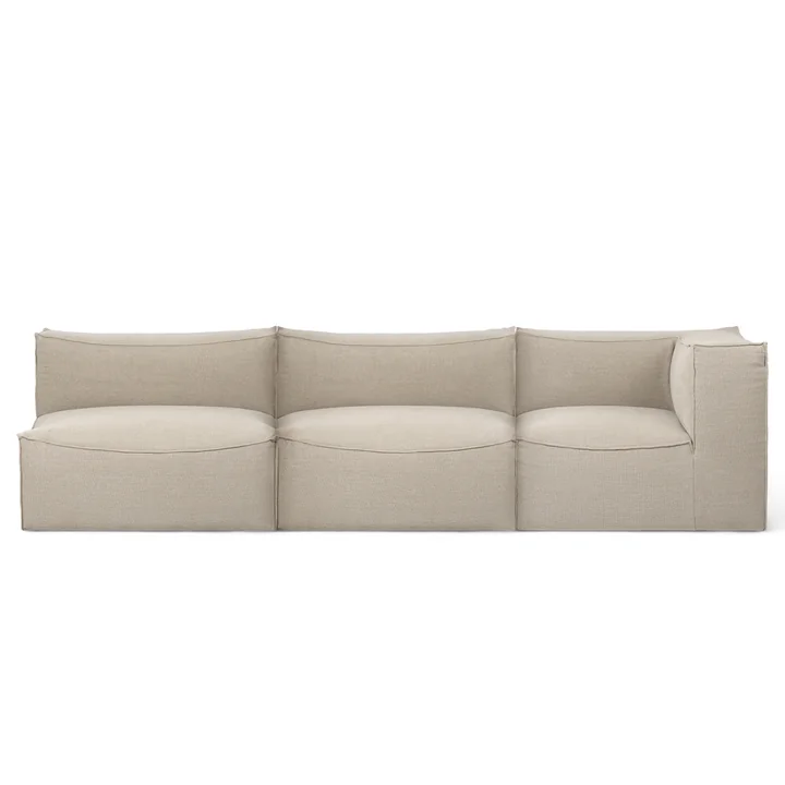 Ferm Living - Catena Modular 3 seater sofa with armrest right, natural (Rich Linen)