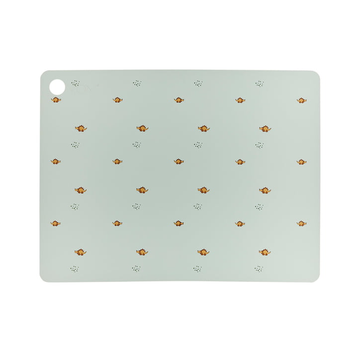 OYOY - Placemat Dino, Billy, 45 x 34 cm, pale green