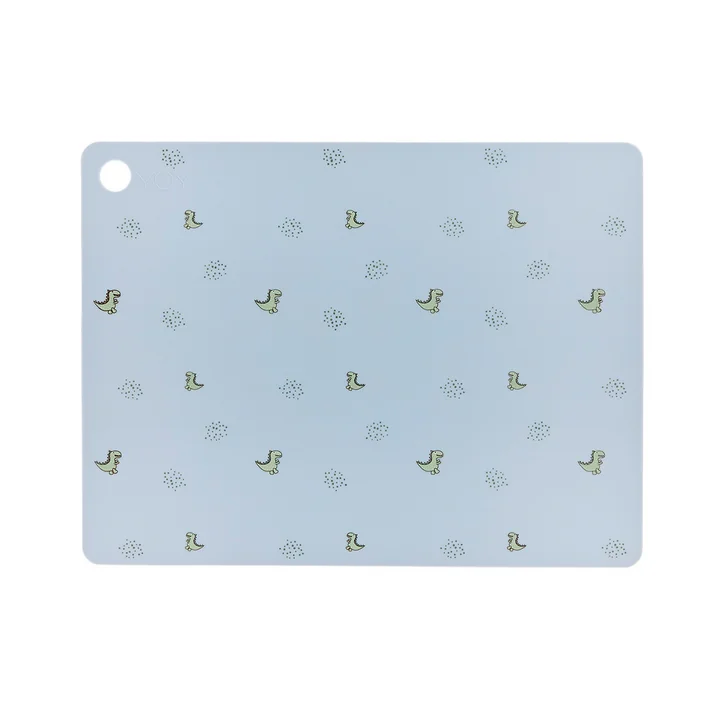 OYOY - Placemat Dino, Theo, 45 x 34 cm, pale blue