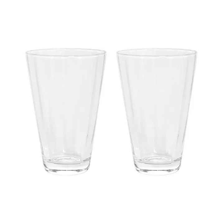 OYOY - Yuka Groove Drinking glass, clear (set of 2)