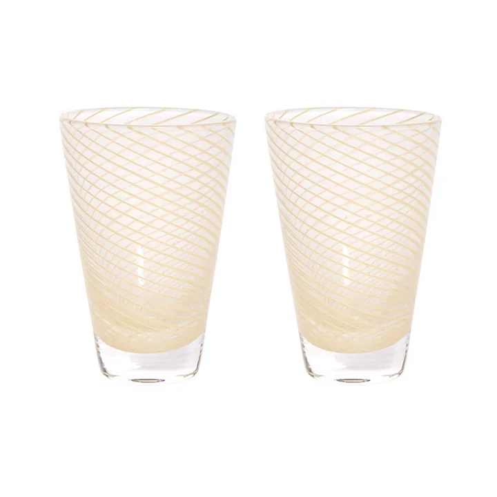 OYOY - Yuka Swirl drinking glass, yellow (set of 2)