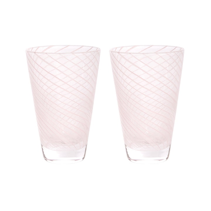 OYOY - Yuka Swirl drinking glass, rose (set of 2)