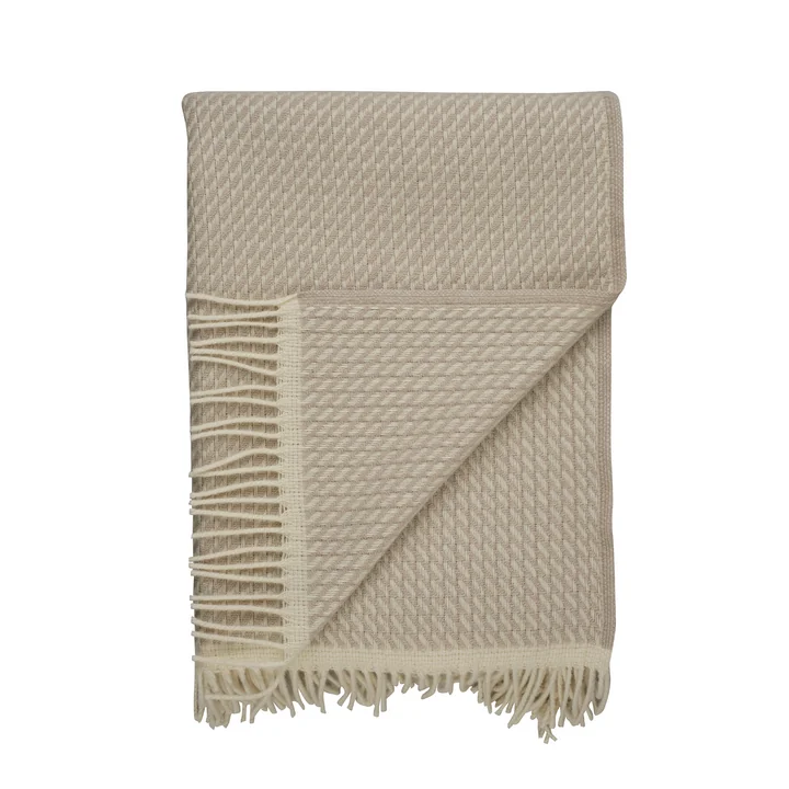 Mello Wool blanket, 210 x 150 cm, warm grey by Røros Tweed