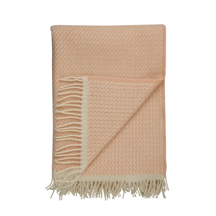 The Mello wool blanket, 210 x 150 cm, powder pink by Røros Tweed