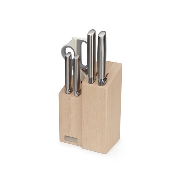 Elevate Fusion Knife block with scissors, stainless steel from Joseph Joseph
