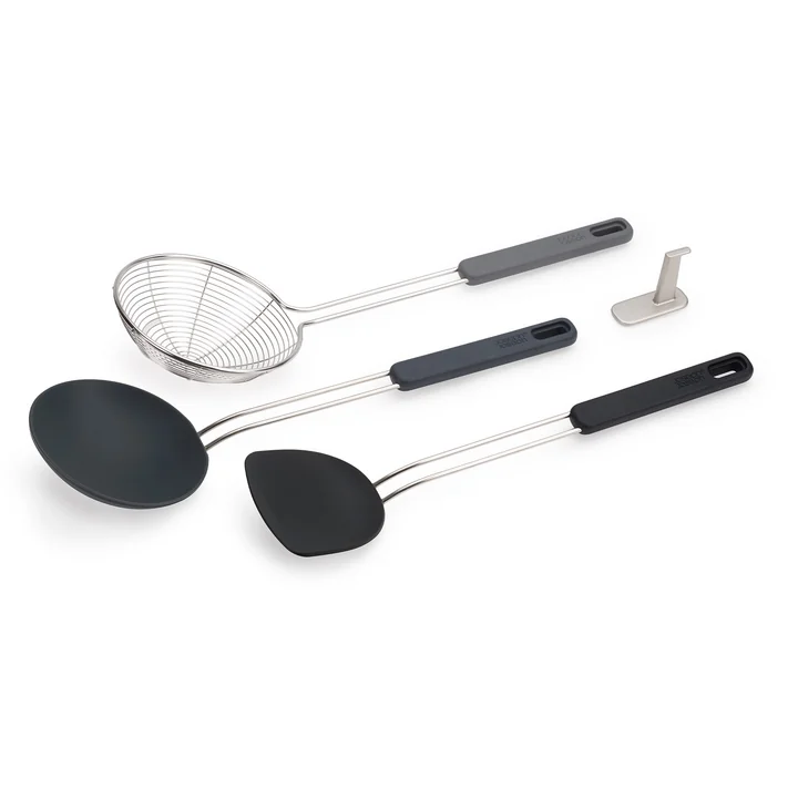 Nest Fusion Wok set, stainless steel / black (3 pieces) from Joseph Joseph