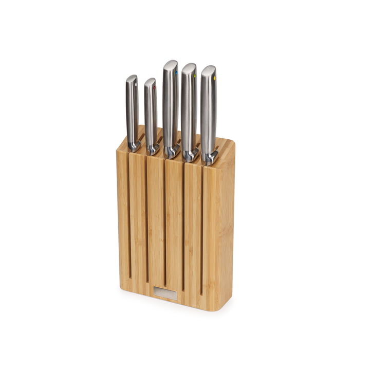 Elevate Knife block with knives, stainless steel / bamboo (5 pieces) from Joseph Joseph