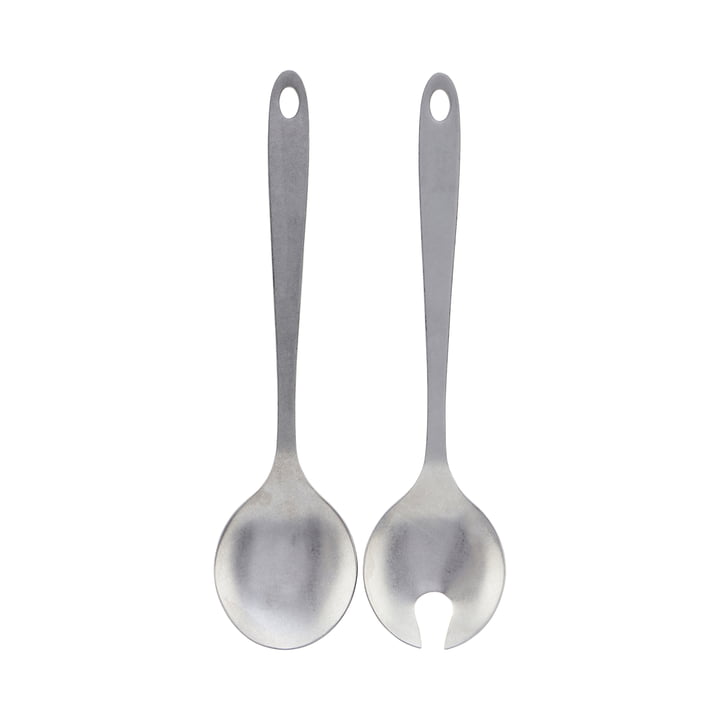 Daily Salad servers, brushed stainless steel (set of 2) by Nicolas Vahé